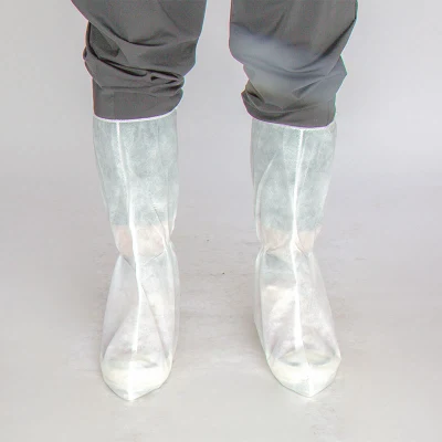 일회용 손으로 만든 신발 커버/PP 비 짠 일회용 직물 부츠 커버 방진 및 정전기 방지